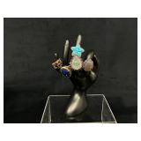 Five Rings with Various Gemstone Designs, Sizes 5-