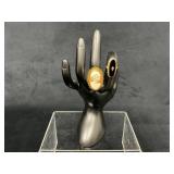 Cameo Ring (Size 6) and Black Stone Ring (Size 5)