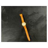 Swiss-Made Gold-Tone Wristwatch with Day-Date Disp