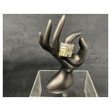 Gold-Tone Statement Ring with Multicolored Gemston