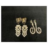 Three Pairs of Decorative Earrings in Mixed Styles