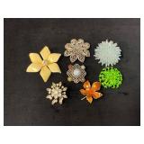 Seven Vintage Brooches: Nancy Katz, Vendome, Coro,