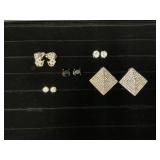 Earrings, Including Black Clip-On Pair, Crystal St
