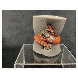 Orange and Blue Rhinestone Encrusted Lobster Brace