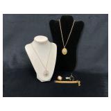 Gold-Tone Jewelry Including Necklaces, Bracelet, C