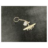 Metal Keychain with Airplane and Carolinas Aviatio