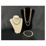 Three Necklace Chains in Mixed Metal Tones