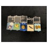 Military and Commemorative Pins in Display Cases