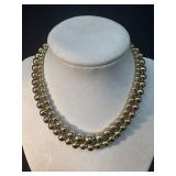 Two Gold-Tone Beaded Necklaces with Adjustable Cha