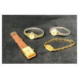 Four Assorted Wristwatches With Various Materials