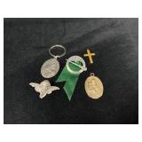 Religious and Decorative Items Including Keychain