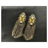 Beaded Appliquï¿½ with Geometric Design and Fringe D