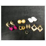 Clip-On Earrings and a Size 6 Ring with Green Ston