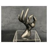 Black Metal Modern Ring, Size 7