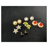 Six Pairs of Costume Earrings in Varied Designs