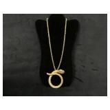 Gold-Tone R.J. Graziano Snake Pendant Necklace wit