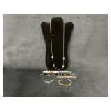 Six Jewelry Pieces Including Necklace, Bracelets,