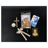 Religious Items Featuring Saint Teresa, Crosses, a