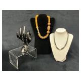 Three Beaded Necklaces With Distinct Designs