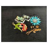 Costume Jewelry, Including Brooches and Earrings