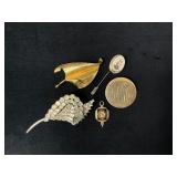 Decorative Brooches, Pendant, and Lapel Pin