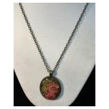 Pressed Flower Pendant Necklace by Windows to the