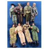 8 Vintage Military Action Figures