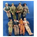 8 G.I. Joe Action Figures and Head