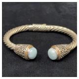 Sterling Silver and 18K Gold Blue Stone Hinge