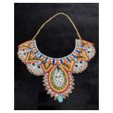 Beaded Statement Necklace with Velvet Back