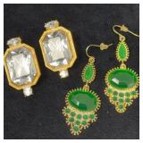 Two Pairs Vintage Clip and Pierced Earrings