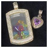 Two Sterling Silver Pendants Set