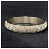 Stainless Steel and Crystal Bangle Bracelet