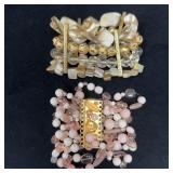 Two Multi Strand Beaded Bracelets