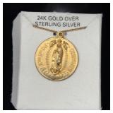 14K Gold Plated Sterling Silver Religious Med