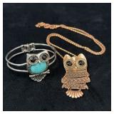 Owl Necklace and Bracelet Set