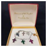 Kenneth Jay Lane Cross Charm Bracelet