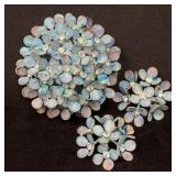 Metal and Enamel Hydrangea Brooch and Earring