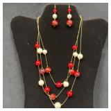 Beaded Necklace and Earrings Set