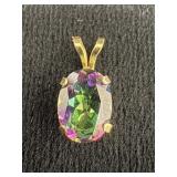 Small 14K Gold Mystic Topaz Pendant