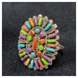 Evelyn Abeita Sterling Silver Needlepoint Inl