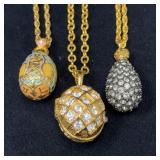 Joan Rivers Faberge Style Egg Pendant Trio