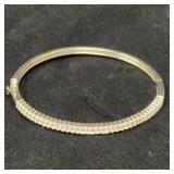 Sterling Silver Cubic Zirconia Hinge Bangle