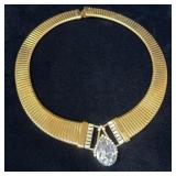 Joan Collins Gold Collar Necklace with Large,