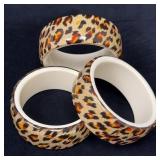 3 Acrylic Leopard Print Bangle Bracele