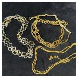 Three Adjustable Metal Chain Belts