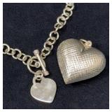 Sterling Silver Heart Pendant and Necklace