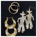 Three Pairs of Earrings, Two Marked 925, 15.7