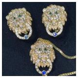 Heidi Daus Lion Clip Earrings and Bracelet