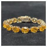 7" Sterling Silver Tennis Bracelet with Large